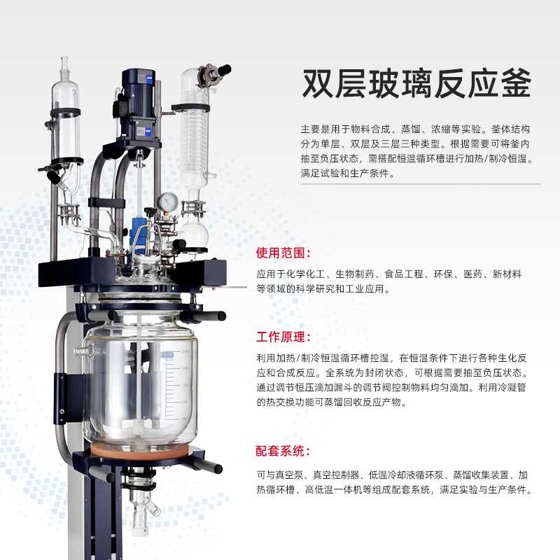 工厂直销双层玻璃反应釜实验室单三层化工夹套恒温反应器世联良工 - 图2