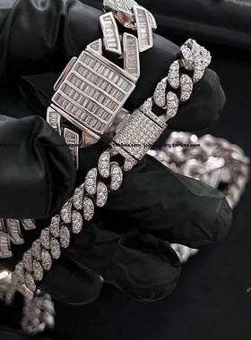 9mm古巴链s925纯银嘻哈hiphop