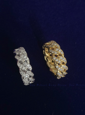 古巴链戒指CubanLinkRing8mm镀金