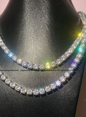 s925纯银钻链男女莫桑钻hiphop