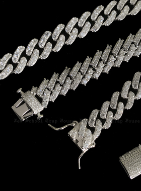 8mmDiamondCuban菱形条形状项链