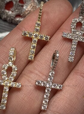 mini迷你项链嘻哈风十字架吊坠