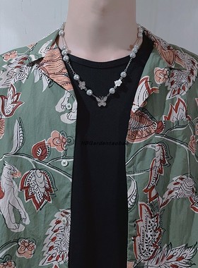 张艺兴街舞4同款碎钻蝴蝶梦幻珠项链男女情侣个性嘻哈时尚百搭酷