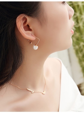 项链女玫瑰金字母爱心日韩版森系