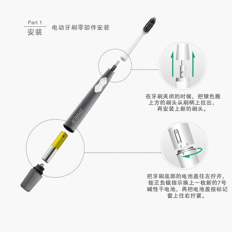 适用DARLIE /黑人ET1电动牙刷原装成人软毛美白舒适系列声波刷头 - 图1