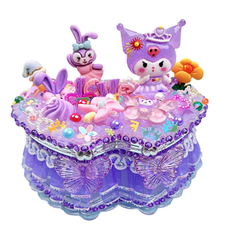 儿童diy甜心首饰盒材料包 创意卡通公仔爱心收纳盒奶油胶手工玩具,淘宝优惠券,粉丝福利购,淘宝优惠卷