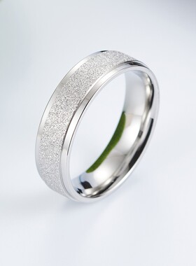 高品质清仓尾货珍珠沙钛钢戒指