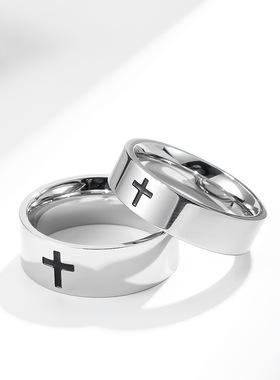 饰品戒指亚马逊不锈钢简约情侣