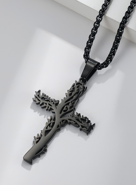 情侣生命树钛钢不锈钢挂坠挂链十