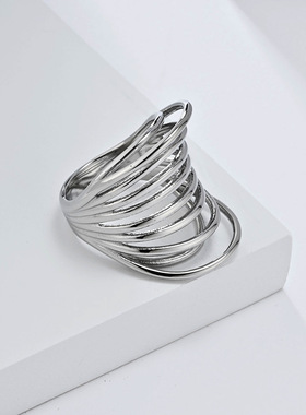 钛钢金色戒指环女士高级小号6号