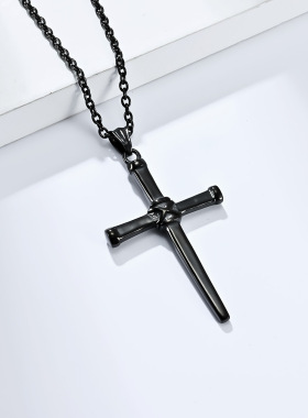 链锻打铁钉十字吊坠个性日系中性