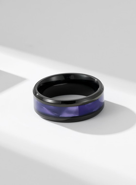 黑色戒指环亚马逊不锈钢欧美