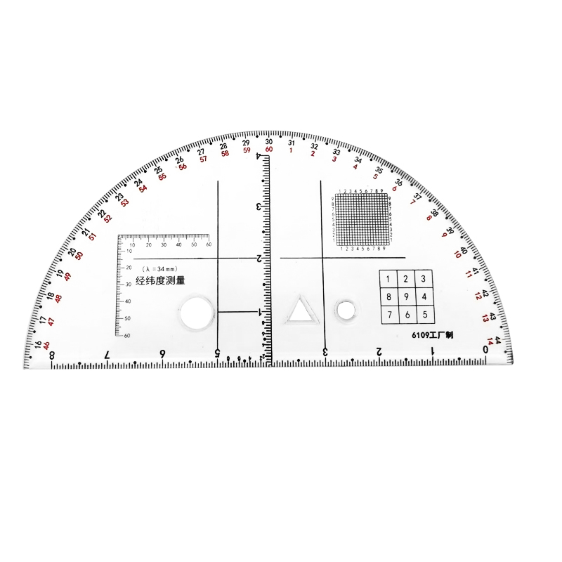 君绘10坐标半圆尺阵地作业尺地形地图军绘指挥尺子坐标梯尺指挥尺作图工具套装 - 图3