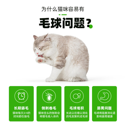 RedDog红狗猫草片猫咪化毛球片维力片营养助排毛球肠胃健康200片 - 图3