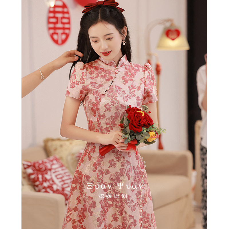 旗袍新娘高级感结婚连衣裙敬酒服 炫媛礼服/晚装