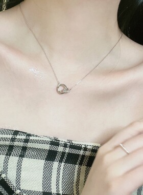 莫比乌斯环爱心情侣项链S999纯银