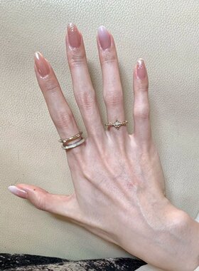 贝母饰品珐琅鸢尾花双圈戒指女轻奢轻奢法式复古设计师指环