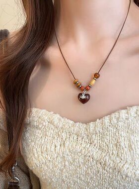 搭配率up!项链女豹纹丝巾颈链2025新款毛衣链时尚配饰小众设计感