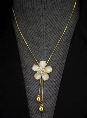 毛衣链链条新款潮长款项链网红同款花朵女秋冬高端大气吊坠