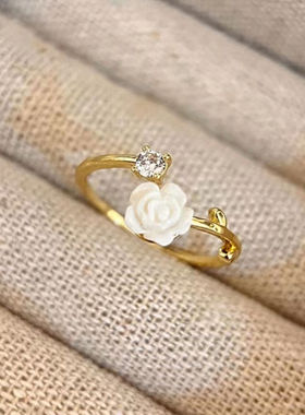 「坠入星辰」蓝色锆石拉丝素圈戒指女小众设计高级感气质指环