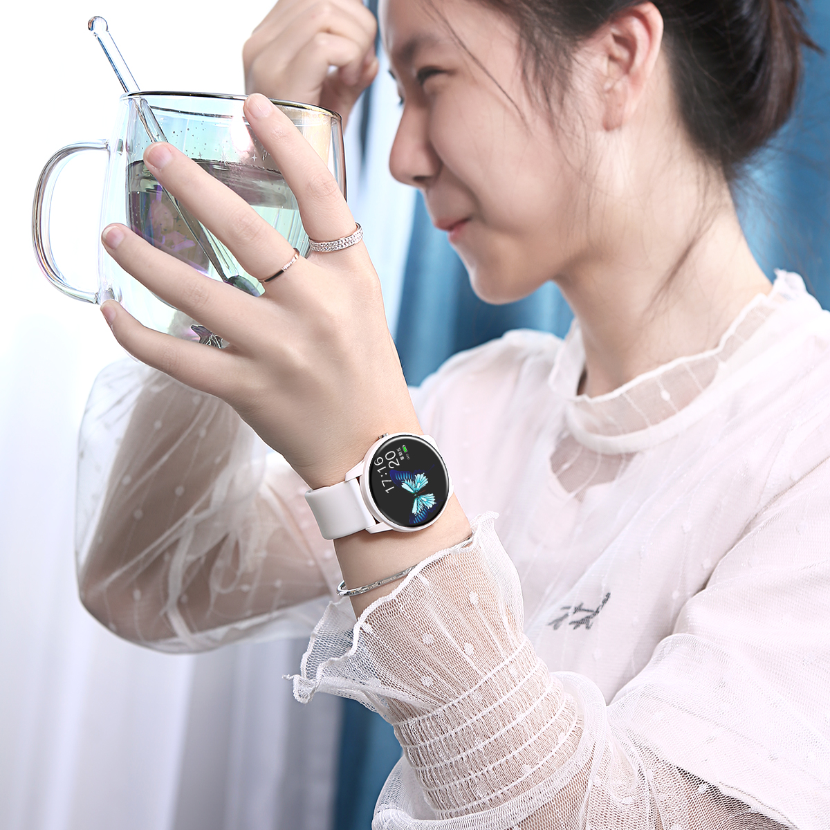 ots旗舰店手表女简约气质ins风智能手环女多功能跑步运动手表OPPO华为通用3