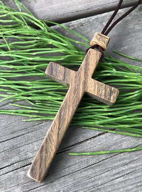 义树家·初心绿檀木77mm十字架吊坠项链简约时尚个性百搭潮流饰品