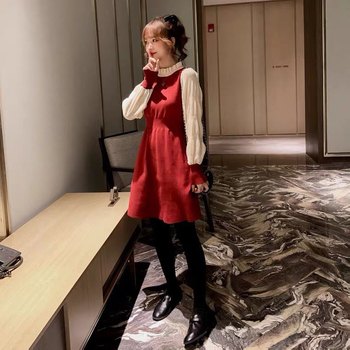 ສີແດງ Christmas New Year Sweater Sweater Dress 2012 Winter Korean New Style Bottoming Shirt Thickened Top