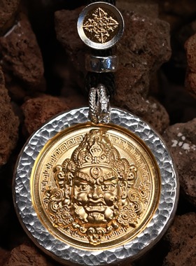 【黄财财十面pro版】双面古法金999足银项链手工实心文玩藏式纯银