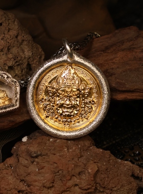 【黄财财20克中号】999纯手工古法包金足银实心文玩吊坠纯银藏式