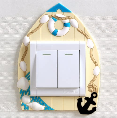 【特价清仓】地中海海洋风INS 北欧 卡通硅胶 开关套立体开关贴 - 图1