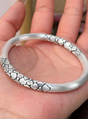 足银999实心开口银手镯