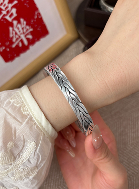 航达银匠手工编织麻花银手镯