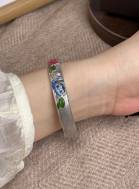 航达银匠足银999实心开口手镯