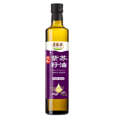 康膳源有机纯紫苏籽油 冷榨一级500ml紫苏子食用油官方旗舰店正品 - 图3
