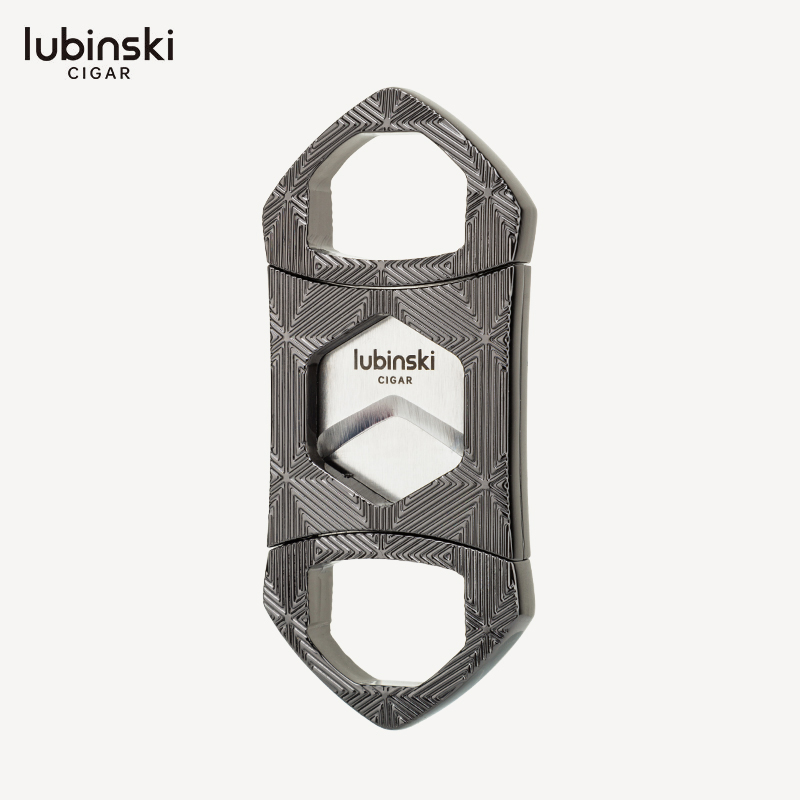 鲁宾斯基Lubinski便携双刃雪茄剪刀金属刀柄不锈钢刀刃 锋利顺滑 - 图1