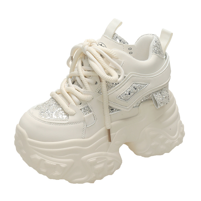 2025秋季新款10cm内增高女鞋厚底亮片老爹鞋女百搭显瘦运动休闲鞋,淘宝优惠券,粉丝福利购,淘宝优惠卷