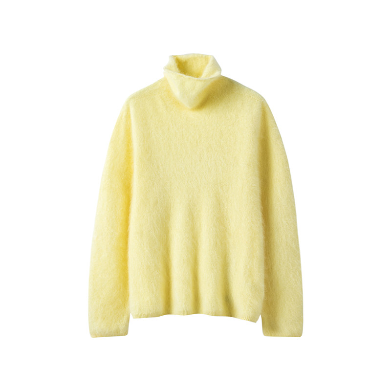 SAQINI自制  金灿灿拉毛羊绒毛衣｜100%山羊绒打底衫女,淘宝优惠券,粉丝福利购,淘宝优惠卷