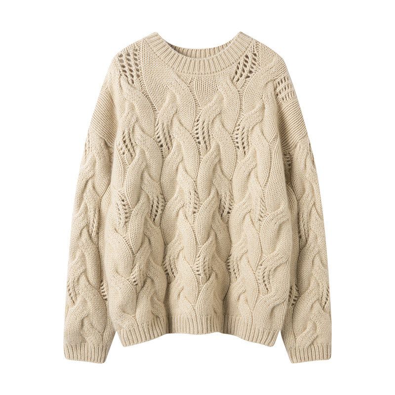 气质不可挡！重磅大克重！加厚山羊绒衫女圆领纯羊绒毛衣宽松冬,淘宝优惠券,粉丝福利购,淘宝优惠卷