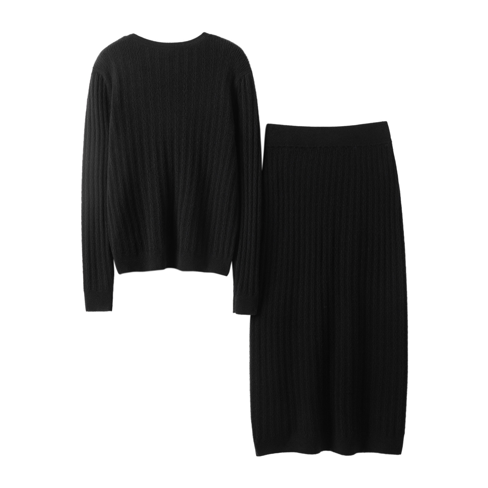 萨琪尼爱到不行~秋冬圆领100%纯山羊绒衫女毛衣包臀半身裙子套装,淘宝优惠券,粉丝福利购,淘宝优惠卷