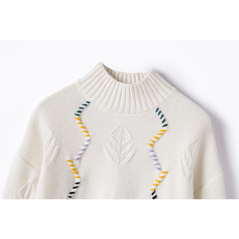 气质唯美好减龄~加厚羊绒衫宽松灯笼袖手工勾边绞花女羊绒毛衣,淘宝优惠券,粉丝福利购,淘宝优惠卷