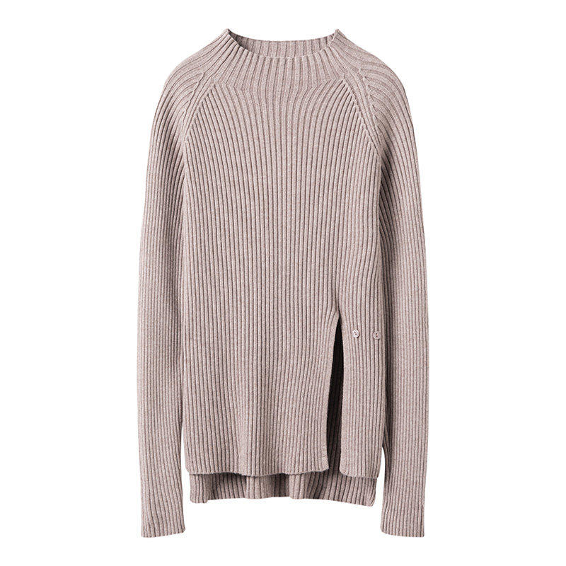 温柔气质~半高领开叉设计感100%纯山羊绒针织毛衣女打底衫内搭冬,淘宝优惠券,粉丝福利购,淘宝优惠卷