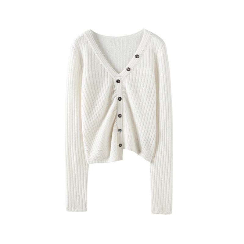 品相真好~不规则100%纯山羊绒V领开衫女设计感针织外套女内搭洋气,淘宝优惠券,粉丝福利购,淘宝优惠卷