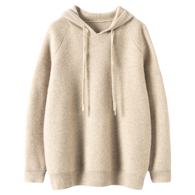 给识货的你！100%山羊绒男士羊绒衫卫衣带帽休闲套头毛衣打底衫 - 图3