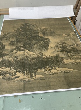 范宽雪景寒林图 宋画精品绢本宣纸高清微喷复制画芯仿古挂轴装裱