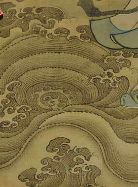 明代商喜过海图古代人物画国画宣
