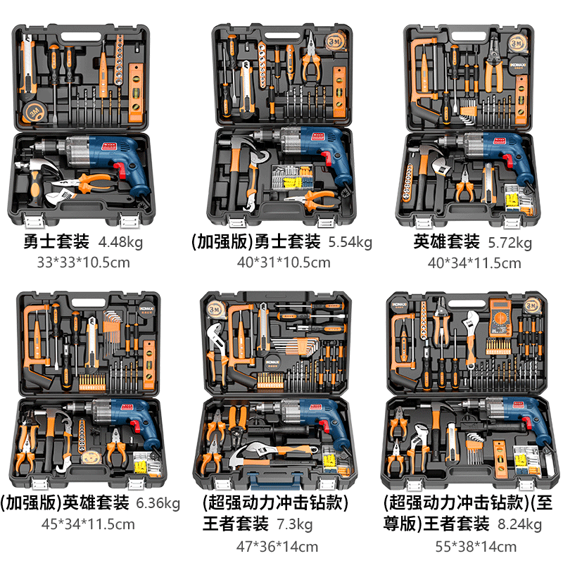 新款科麦斯日常家用工具箱套装万能五金工具电动组合维修电工专用-图0