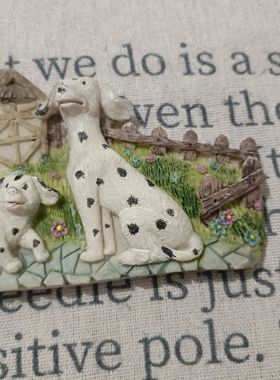 老货斑点狗浮雕装饰