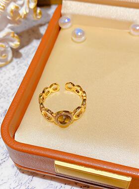 小众设计感美拉德虎眼石几何锆石