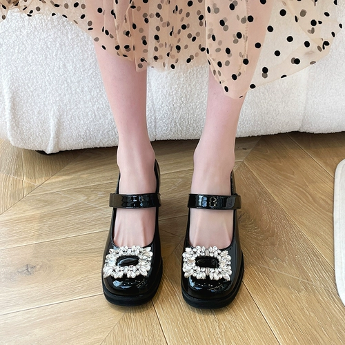 Туфли для кожаной обуви со стразами, высокая обувь, 2022 года, тренд сезона