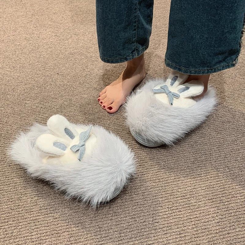 可爱小兔子棉拖鞋2025新款少女心卧室防滑家居保暖毛毛鞋月子鞋冬,淘宝优惠券,粉丝福利购,淘宝优惠卷